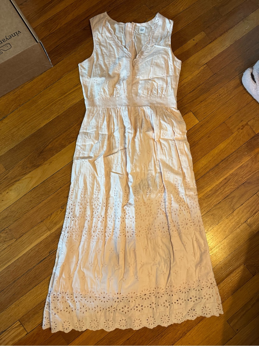 GAP Light Pink Eyelet Sleeveless Maxi Dress
